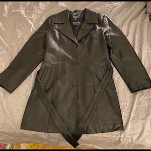 Women’s petite leather coat